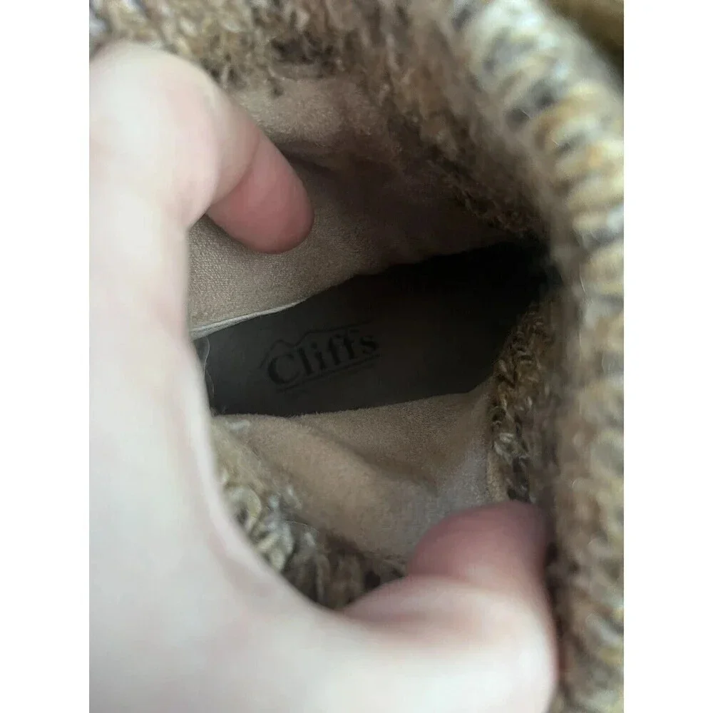 CLIFFS Womens Boots Brown Lace Suede 8.5 Outdoor Minimalist Tan Knit Ankle - Picture 4 of 6